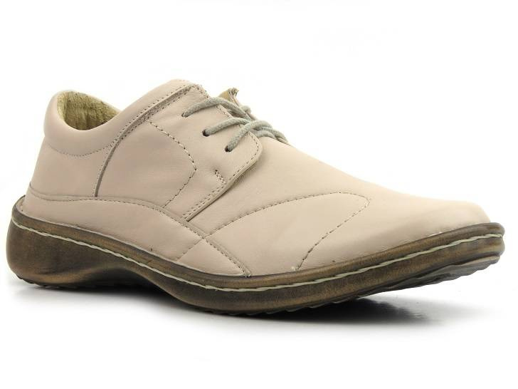 Skórzane półbuty damskie Helios 691, sznurowane