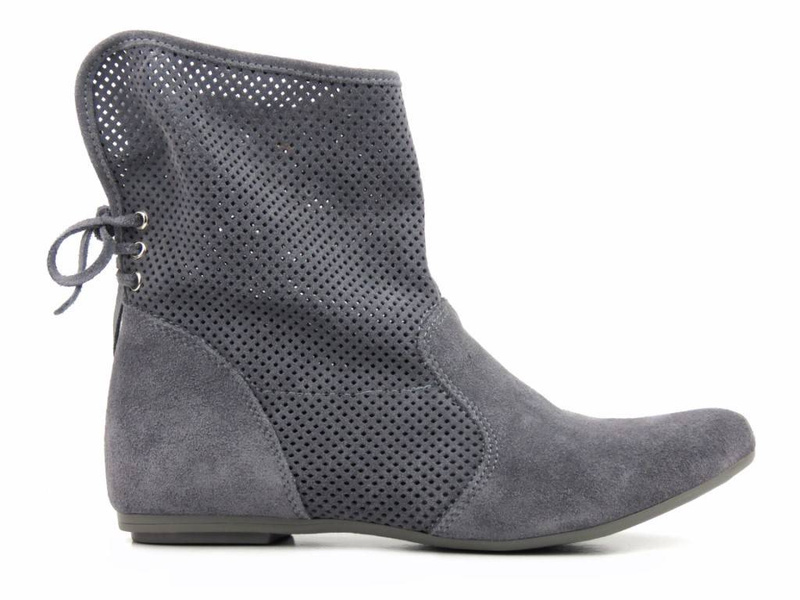 Zamszowe botki damskie wiosenne Veronii 1697, szare