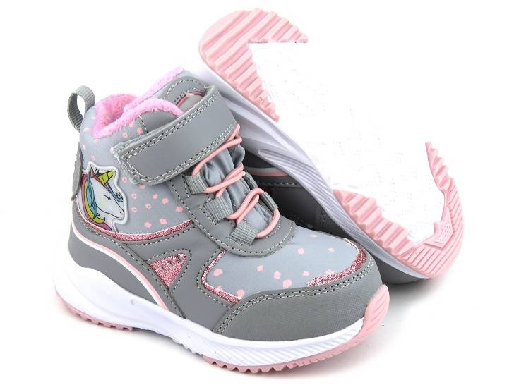 Śniegowce dziecięce z jednorożcem - AMERICAN CLUB Softshell RL 93/22, szare