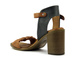 Sandały damskie na słupku - VENEZIA 030170903, brązowo-czarne