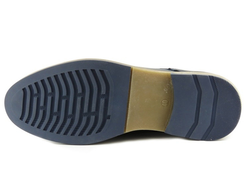 Granatowe półbuty męskie ze skóry licowej - NIK 0463