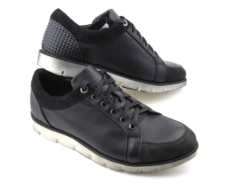 Sneakersy, półbuty męskie sportowe - CONHPOL Dynamic D-1630S/03, czarne