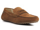 Mokasyny męskie ze skóry zamszowej - GOE JJ1N4043, brązowe
