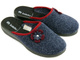 Ciepłe kapcie damskie z kwiatkiem na cholewce - INBLU 064-86, granatowe