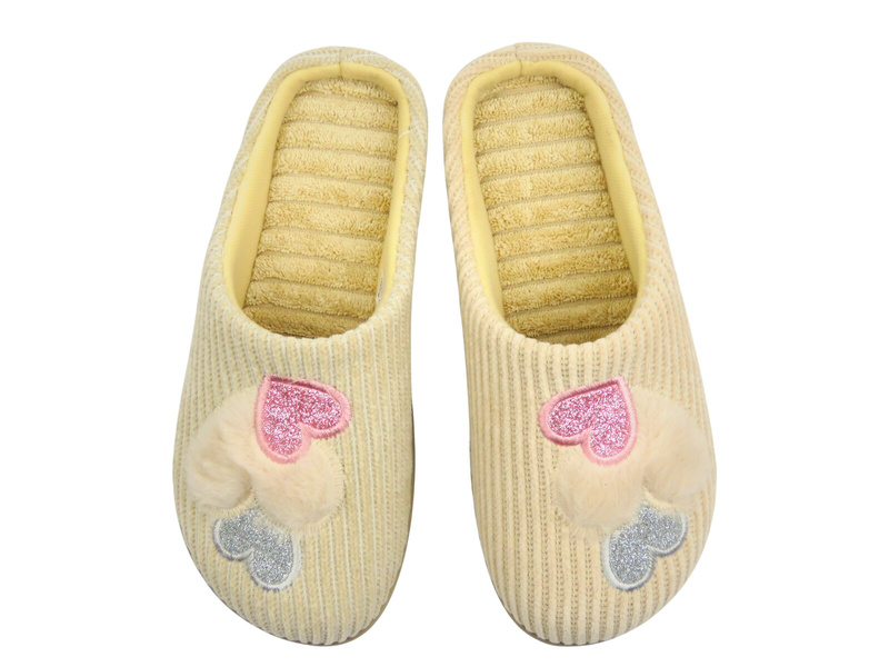 Miękkie kapcie damskie - INBLU 155D175, piaskowe