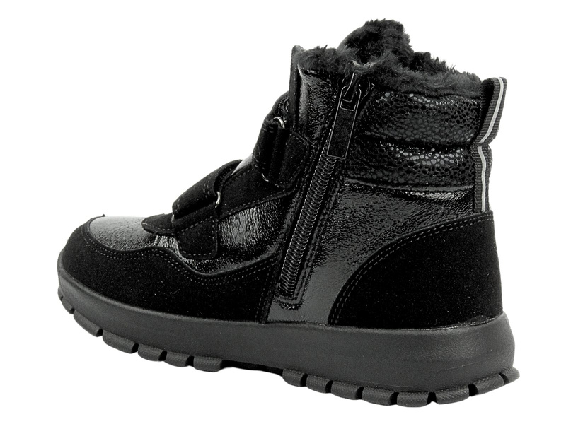 Śniegowce, trzewiki dziecięce na rzepy AMERICAN CLUB ES 142/23, czarne