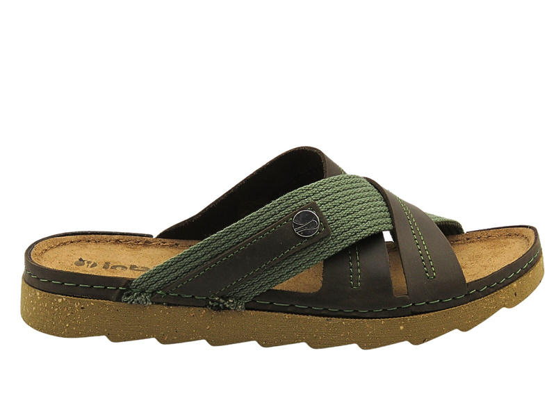 Wygodne klapki męskie ze skóry brązowe INBLU BB-3I