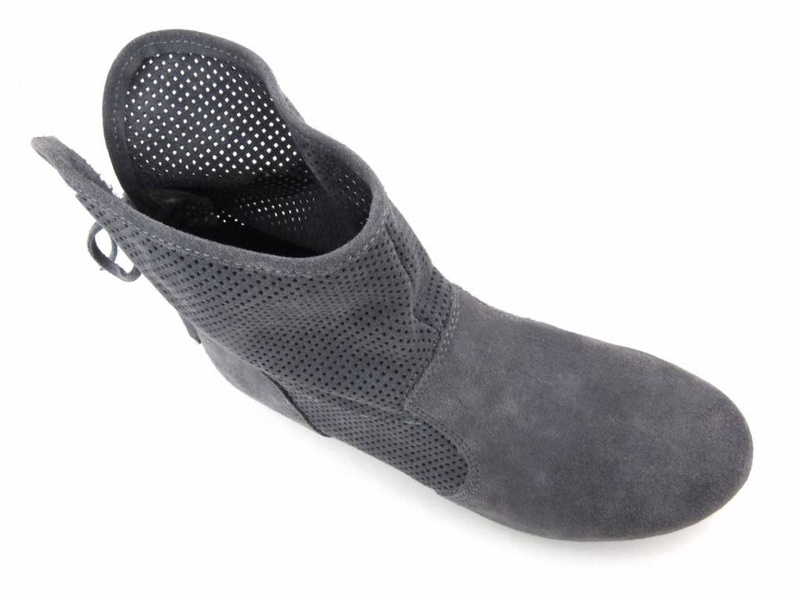 Zamszowe botki damskie wiosenne Veronii 1697, szare