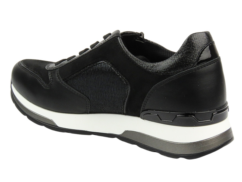 Wygodne sneakersy damskie ze skóry ekologicznej czarne Inblu IN-390