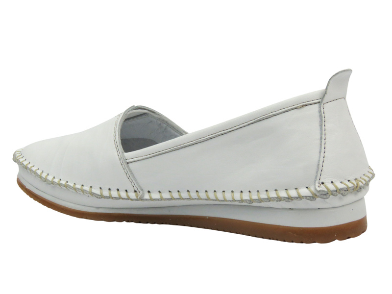 Półbuty damskie - Nika Komfort H-741, białe Polska Marka