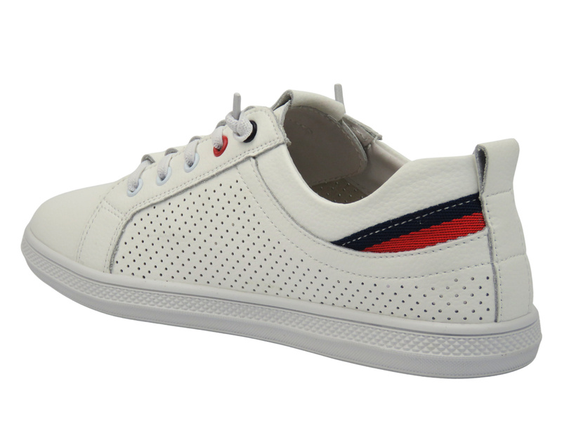 Buty sportowe damskie na wiosnę i lato - VENEZIA G091LEWIOSP006, białe