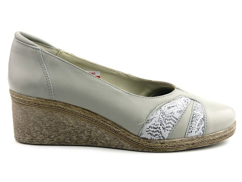 Czółenka na koturnie dla stóp wrażliwych, z haluksami - Axel 1903, szare