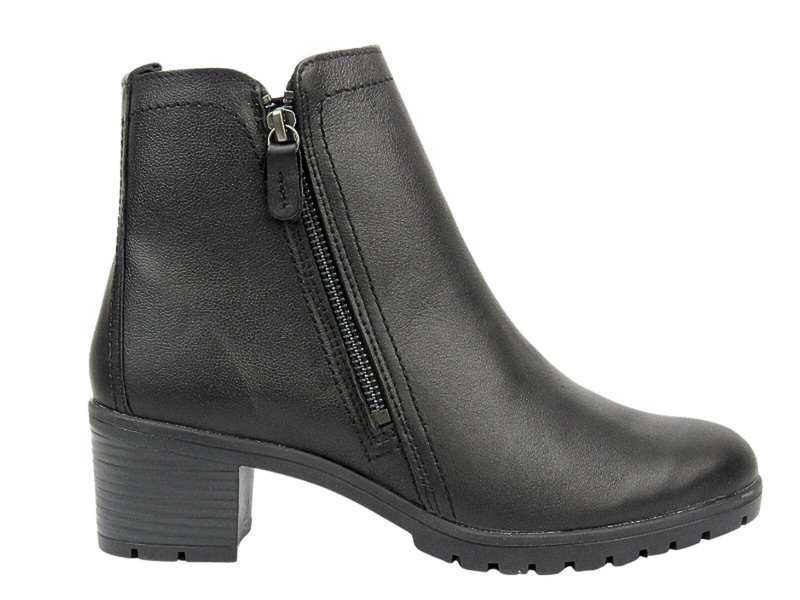 Ocieplane Botki Damskie - Comfortabel 960352-01 Czarne Na Zamek