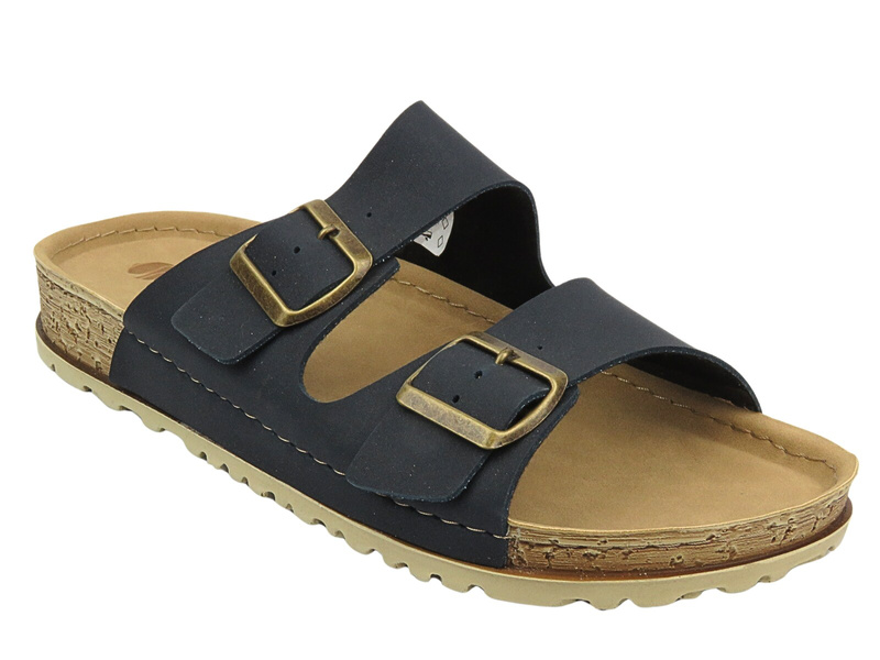 Klapki męskie z klamrami - INBLU TEVERE , granatowe