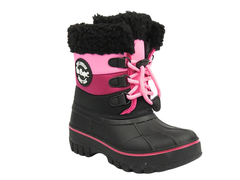 Śniegowce dziecięce - LEE COOPER LCJ-24-44-2855K, czarno-różowe