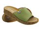Klapki damskie skórzane płaskie zielone Helios Komfort 130