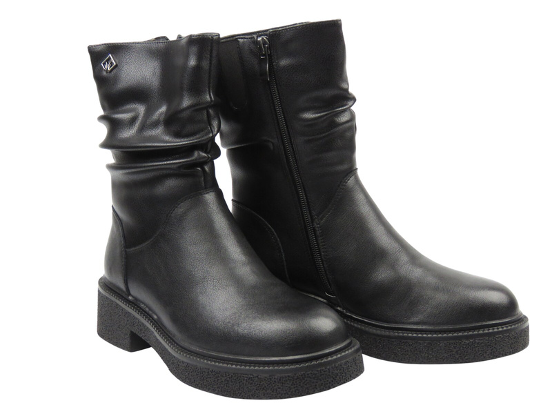 Stylowe, ocieplane trzewiki damskie Cambell 25-60316, czarne