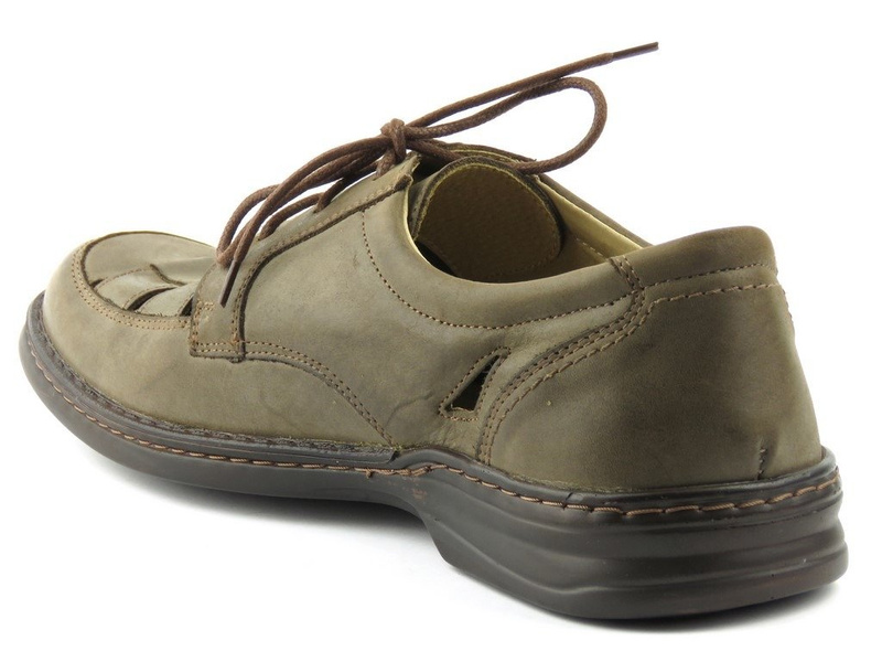 Skórzane półbuty męskie z przewiewnymi wycięciami - Helios Komfort 802