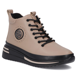 Skórzane botki damskie - Filippo DBT4215/25, beżowe