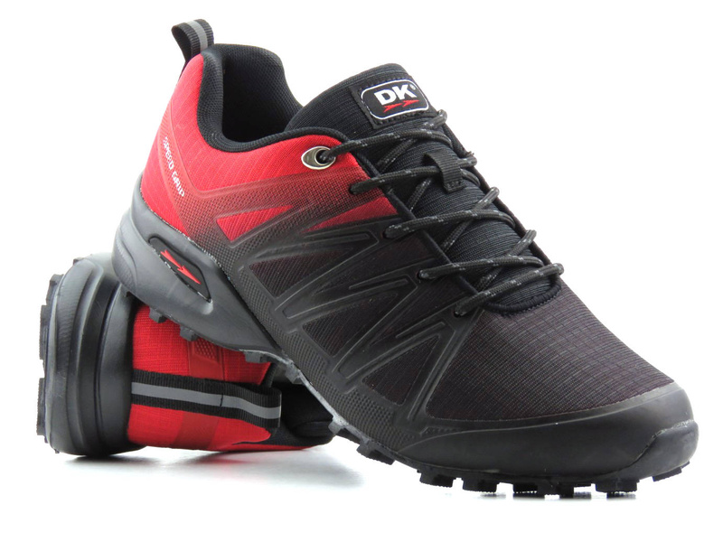 Buty męskie sportowe, adidasy do biegania - DK Speed Grip VB16795, czarnoczerwone