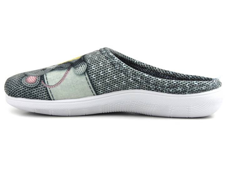 Kapcie damskie na prezent - INBLU CAMILLE, szare z myszką