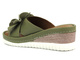 Skórzane klapki damskie na koturnie - Artiker 52C0503, zielone