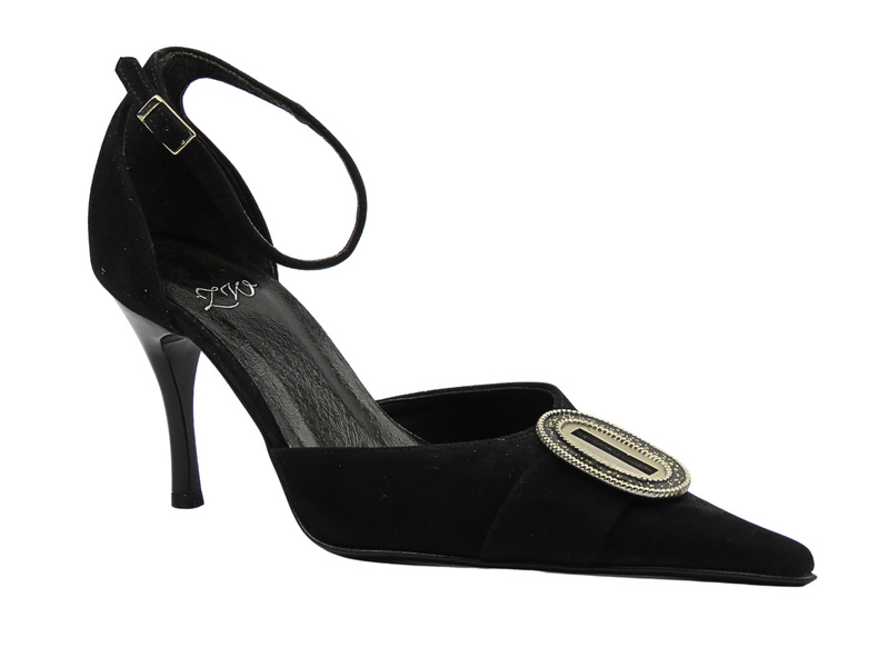 Skórzane czółenka damskie na szpilce - Zygmunt 358 czarne