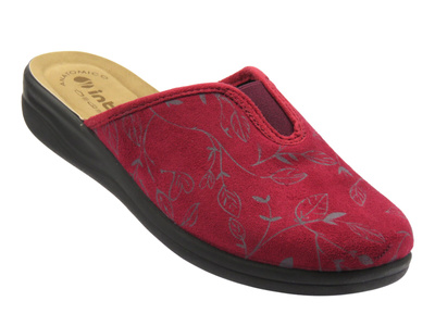 Kapcie damskie z wkładką ze skóry eko - INBLU CF-49, bordowy