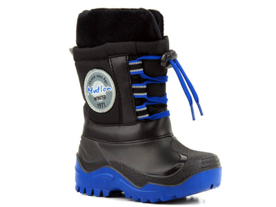 Śniegowce dziecięce - REN BUT Muflon 32-497, czarno-niebieskie