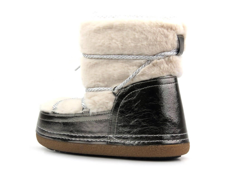 Śniegowce damskie, buty zimowe futerkowe - VENEZIA OB-011, beżowe