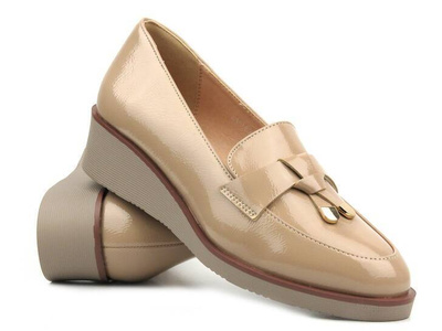 Eleganckie mokasyny damskie Vinceza 58266, beżowe