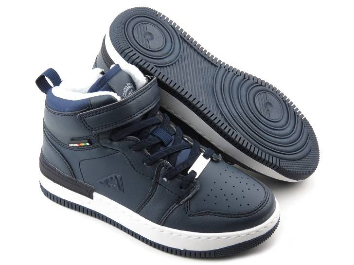 Buty zimowe dziecięce z grubym polarem - AMERICAN CLUB ES104/22, granatowe