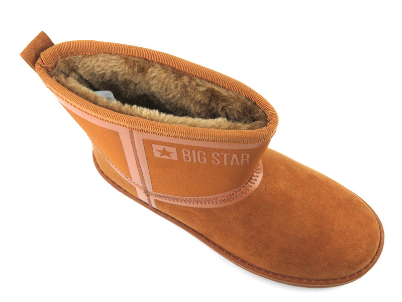 Botki, śniegowce damskie za kostkę - BIG STAR KK274612, brązowe