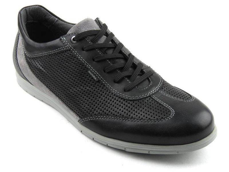 Skórzane buty męskie sportowe BADURA 2987, czarne