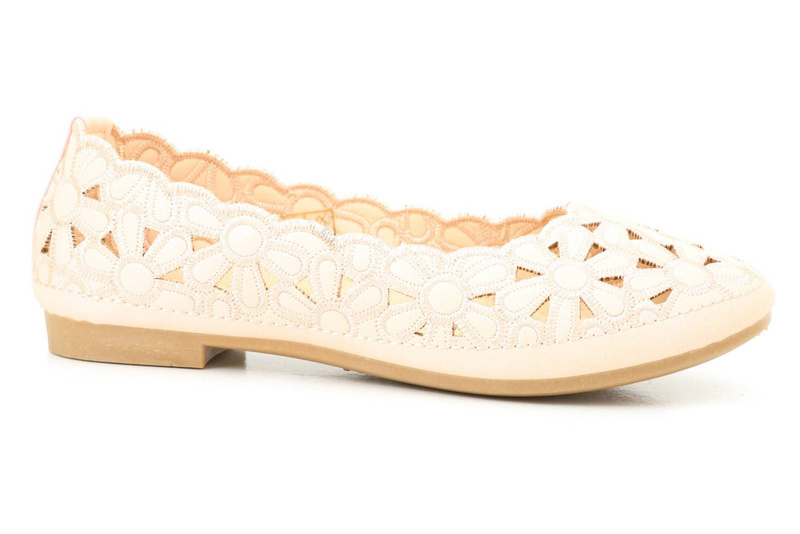 Balerinki dziecięce ażurowe - Evento 22DZ02-4871, różowe