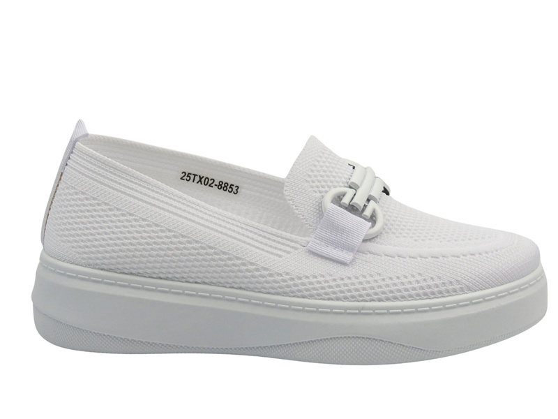 Półbuty, espadryle damskie białe News 25TX02-8853 
