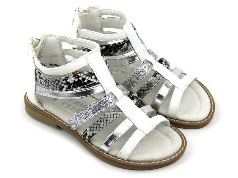 Sandały dziecięce ze skórzaną wkładką - AMERICAN CLUB GC 09/20, białe