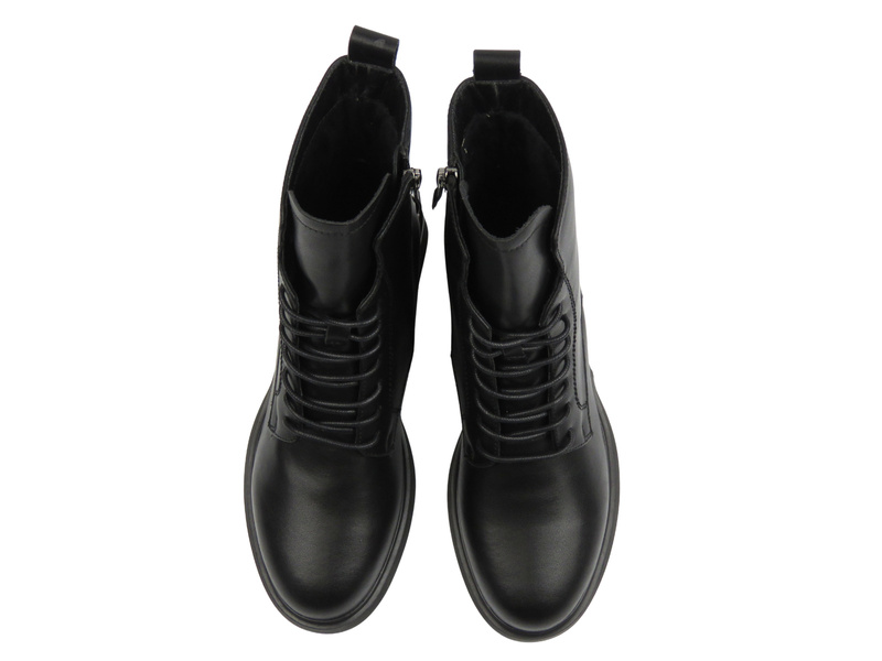 Skórzane botki damskie czarne Cambell 25-98310