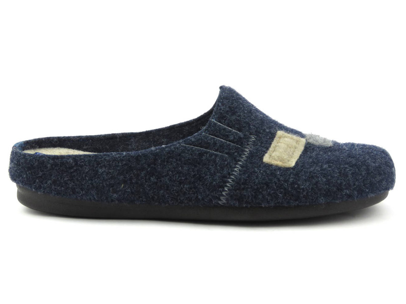 Kapcie męskie filcowe - INBLU 155M014, granatowe
