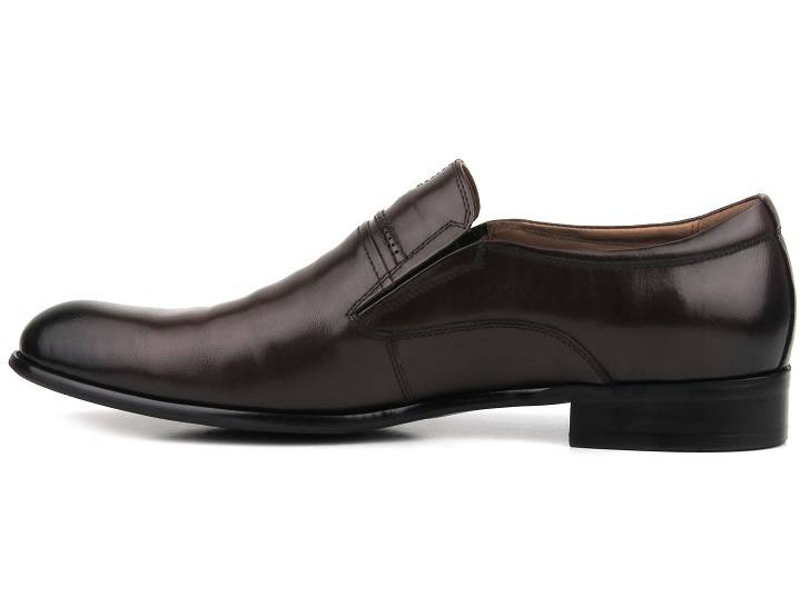Eleganckie loafersy, półbuty męskie - JOHN DOUBARE 720-82-132, brązowe