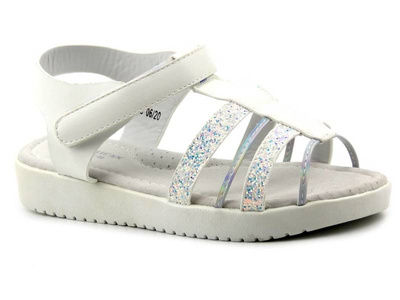 Sandały dziecięce na rzepy - AMERICAN CLUB GC 06/20, białe