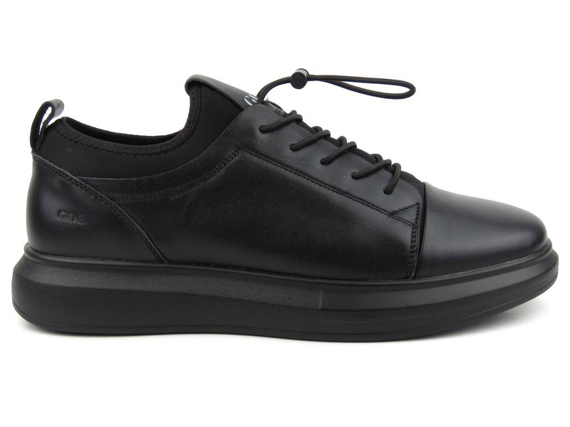 Sneakersy, buty sportowe męskie ze ściągaczem - GOE II1N4052, czarne