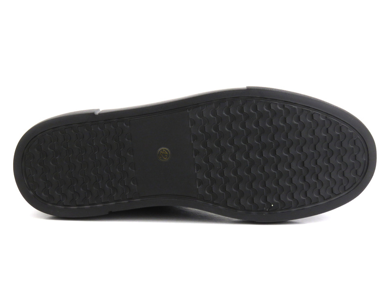 Skórzane sneakersy męskie - JOHN DOUBARE H115-2, czarne