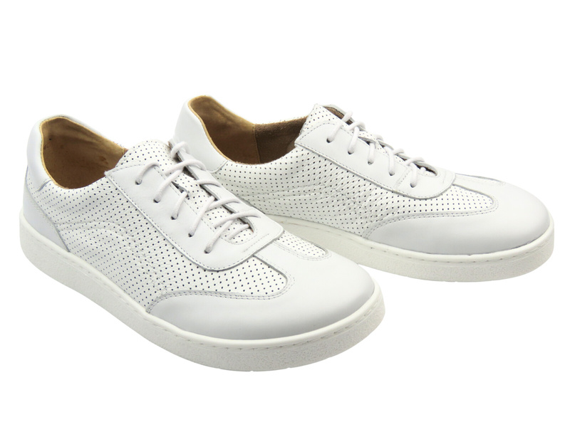 Barefoot skórzane minimalistyczne półbuty męskie białe 2 Helios Komfort 830