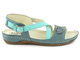 Skórzane sandały damskie polskiej marki Helios Komfort 215, zielono-turkusowe
