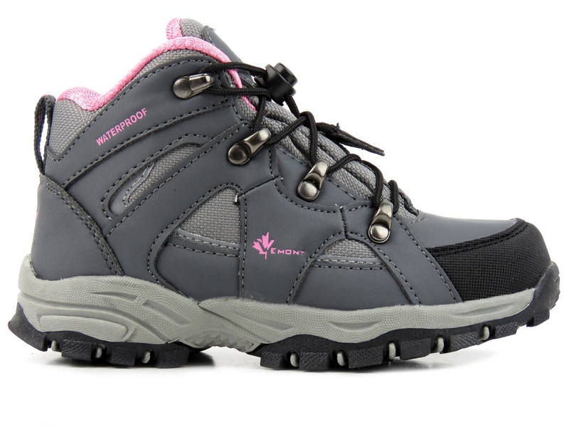 Trekkingi, buty zimowe dziecięce z membraną - VEMONT 5A6048C, szare