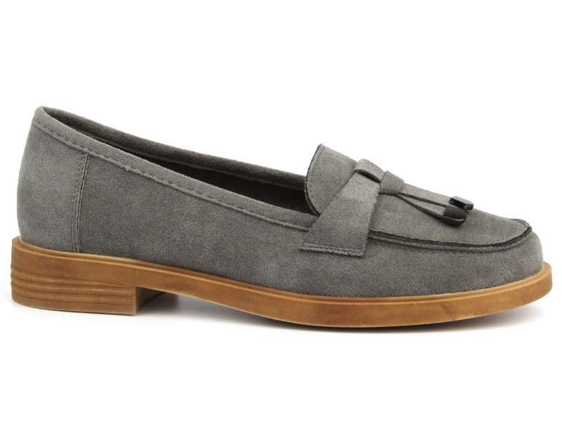 Półbuty, mokasyny damskie Potocki 24-12369, szare