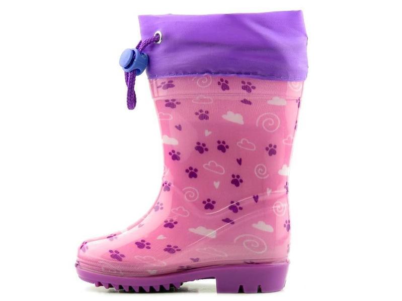 Kalosze dziecięce dziewczęce z kotkami - American Club KAL 12/22 (05/21) , różowe