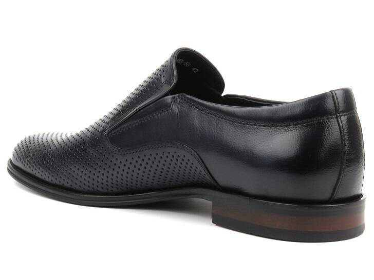 Eleganckie loafersy, półbuty męskie - JOHN DOUBARE A0047-705HB-5G, niebieskie