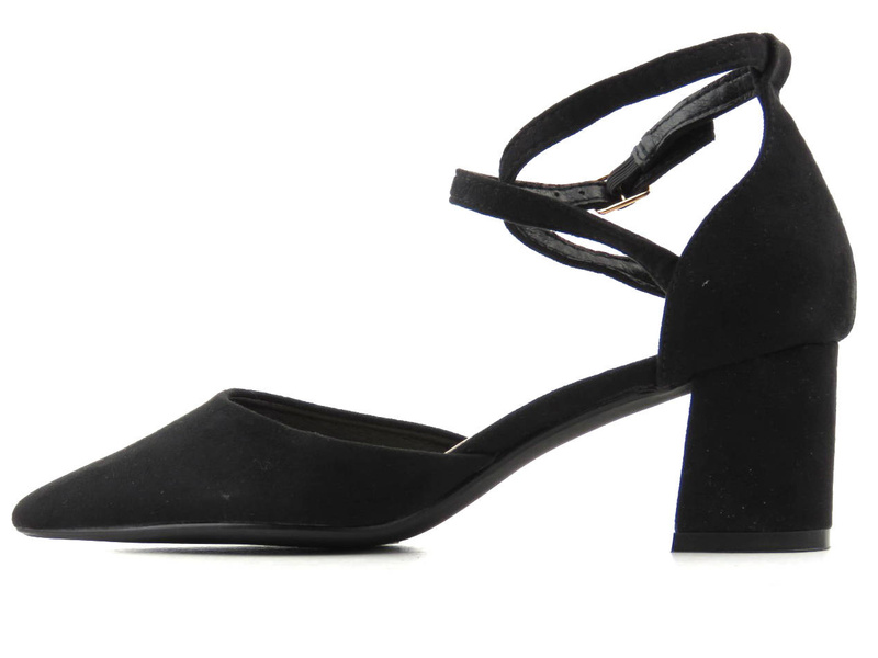 Eleganckie sandały, czółenka damskie na słupku - Evento 20SD98-1627, czarne